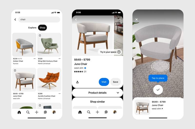 Technoretail - Pinterest migliora l'esperienza d'acquisto con la realtà aumentata 