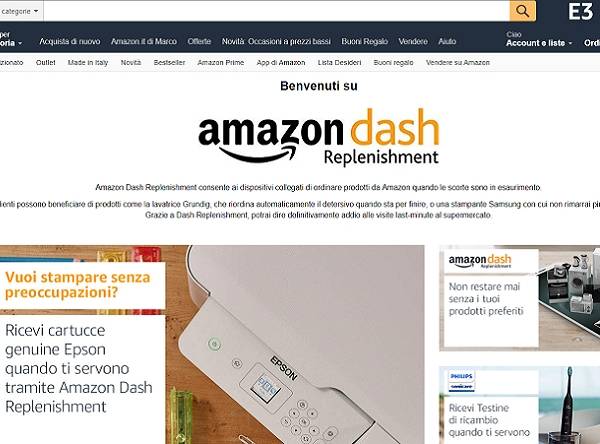 Technoretail - Il servizio Amazon Dash Replenishment reso disponibile in Italia 