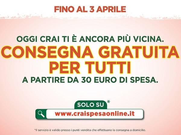 Technoretail - E-commerce di prossimità: attivata da CRAI Spesa OnLine la consegna gratuita 
