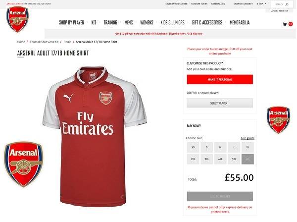 Technoretail - SAP Hybris Commerce trasforma l’e-commerce dell’Arsenal 