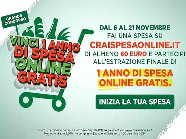 Technoretail - Partito il nuovo concorso di CRAI Spesa OnLine 