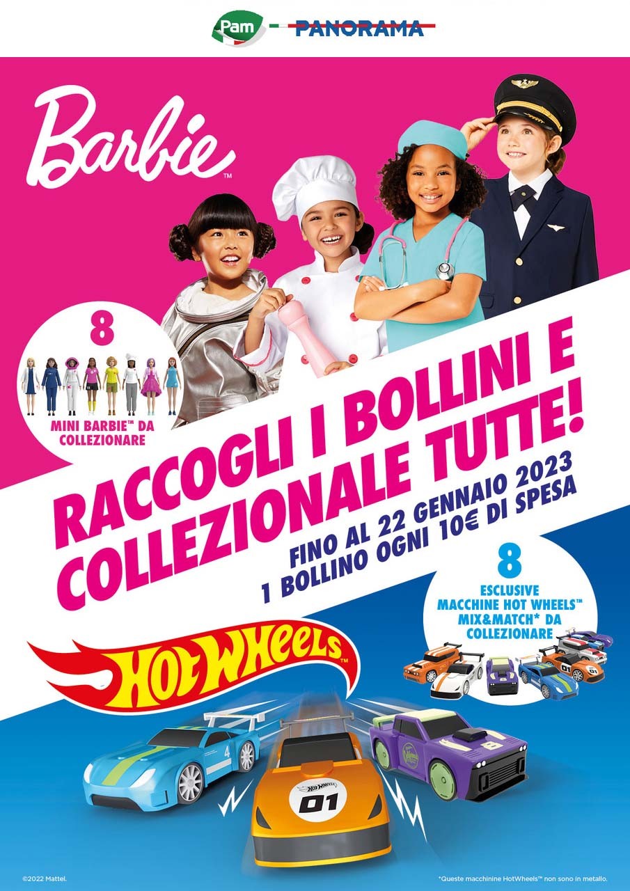 Technoretail - Mattel Barbie e Hot Wheels sono i protagonisti della nuova raccolta bollini Pam e Panorama 