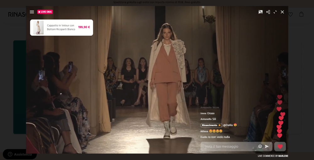 Technoretail - Rinascimento e Marlene online per la prima sfilata in Livestream Shopping "made in Italy" 