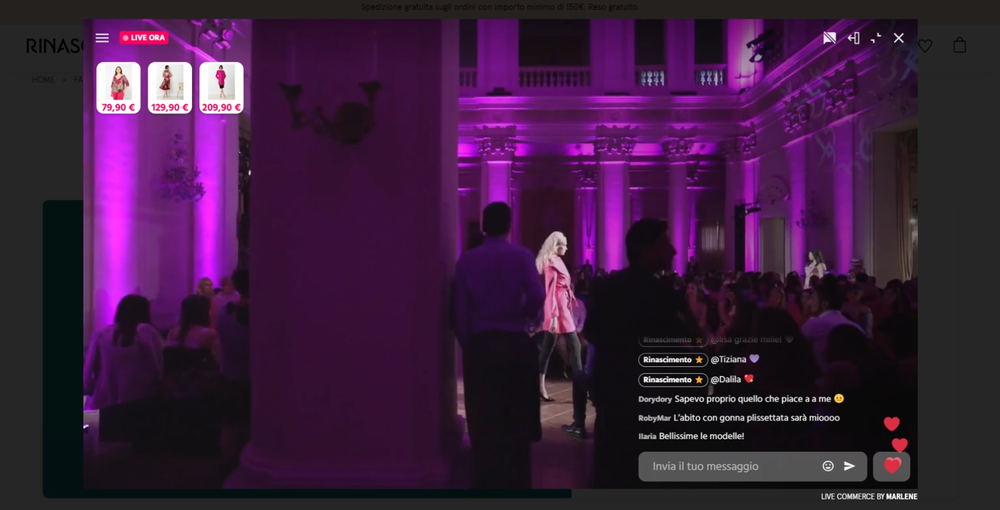 Technoretail - Rinascimento e Marlene online per la prima sfilata in Livestream Shopping "made in Italy" 