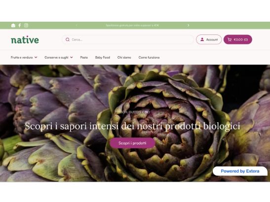 Technoretail - Extera guida il lancio di Native Shop, e-commerce di prodotti bio 