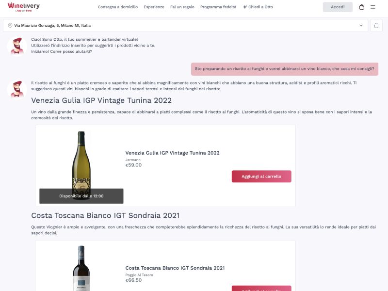 Technoretail - Winelivery lancia Otto, il sommelier e barman con l’AI generativa 
