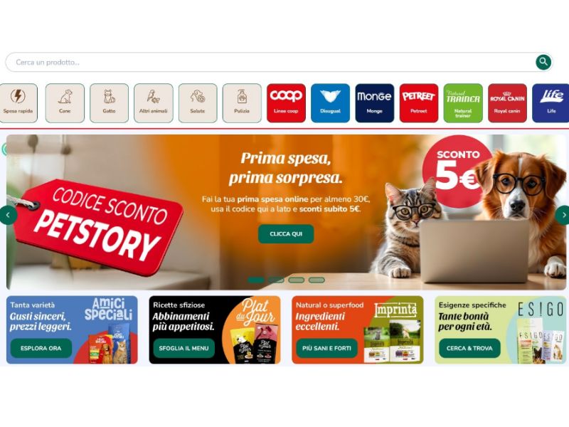 Technoretail - Coop Alleanza 3.0 lancia lo shop online per gli amici a quattro zampe 
